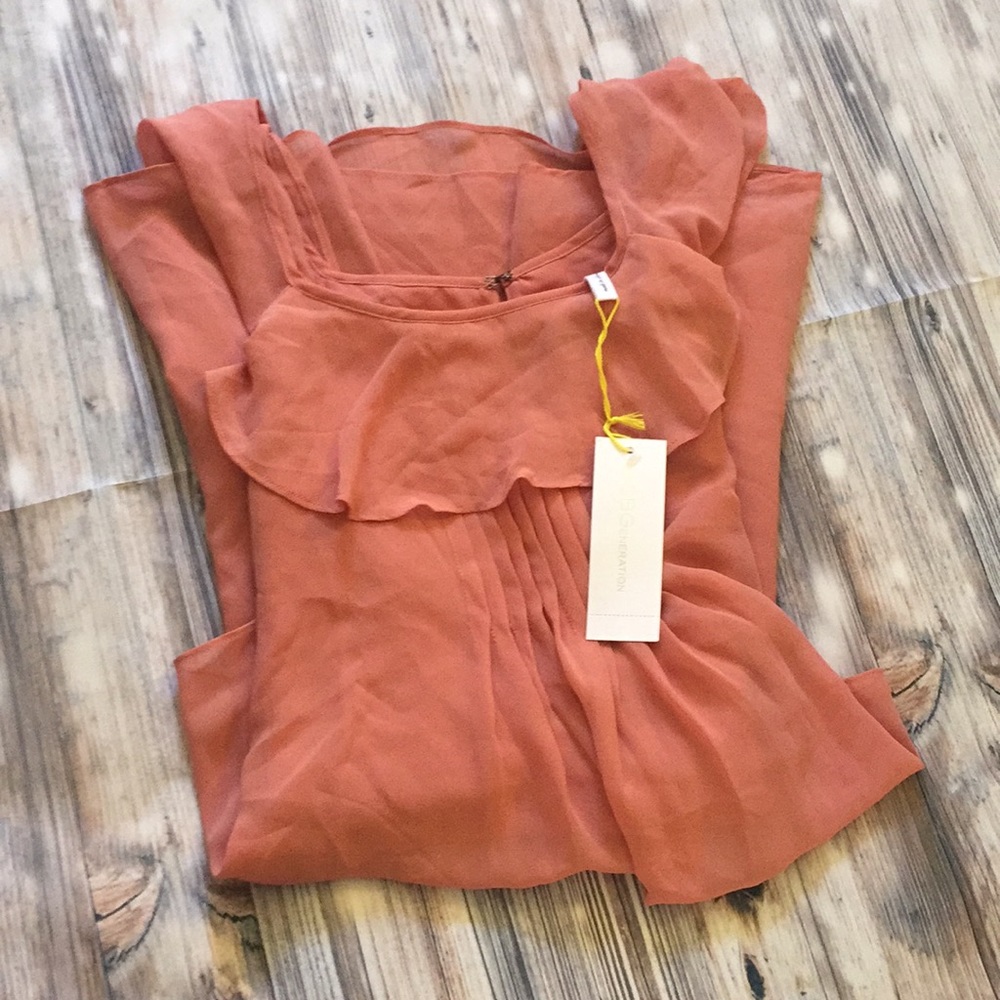 🎄🎁⛄️BCBGeneration Peach Flowy,Ruffle Short Dress